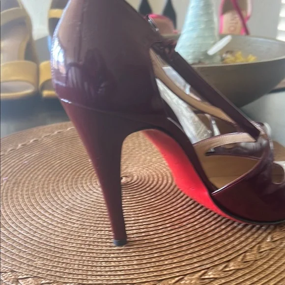 Christian Louboutin Burgundy Women's Shoes - Picture 3 of 12